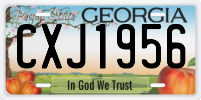 GA license plate CXJ1956