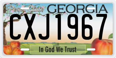 GA license plate CXJ1967