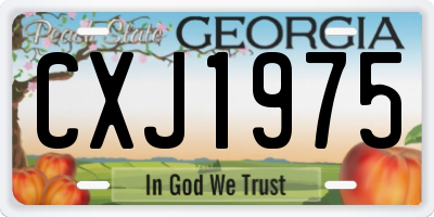 GA license plate CXJ1975