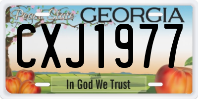 GA license plate CXJ1977