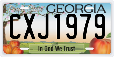 GA license plate CXJ1979