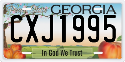 GA license plate CXJ1995