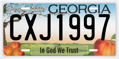 GA license plate CXJ1997