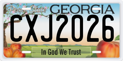 GA license plate CXJ2026