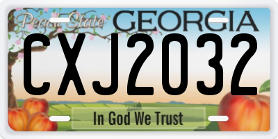 GA license plate CXJ2032