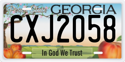 GA license plate CXJ2058