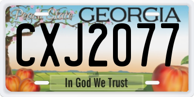 GA license plate CXJ2077