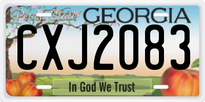 GA license plate CXJ2083