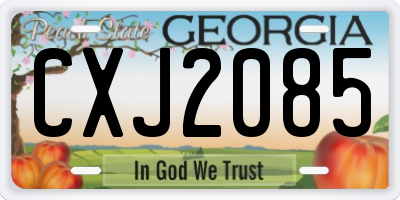 GA license plate CXJ2085