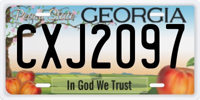 GA license plate CXJ2097