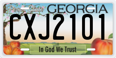GA license plate CXJ2101