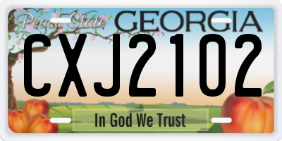 GA license plate CXJ2102