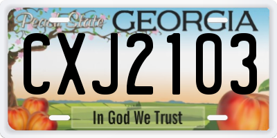 GA license plate CXJ2103