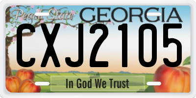 GA license plate CXJ2105