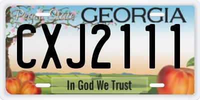 GA license plate CXJ2111