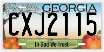 GA license plate CXJ2115