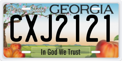 GA license plate CXJ2121