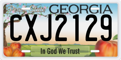 GA license plate CXJ2129