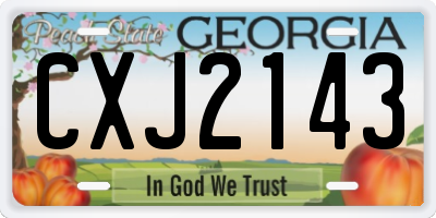 GA license plate CXJ2143
