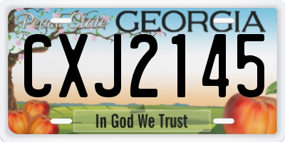 GA license plate CXJ2145