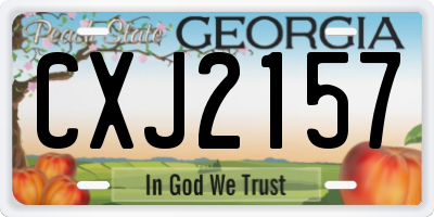 GA license plate CXJ2157