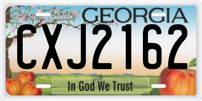 GA license plate CXJ2162