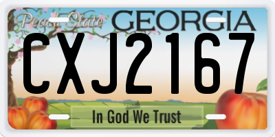 GA license plate CXJ2167