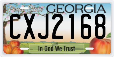 GA license plate CXJ2168