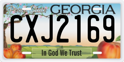GA license plate CXJ2169