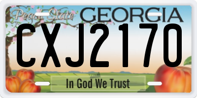 GA license plate CXJ2170
