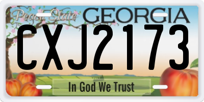 GA license plate CXJ2173