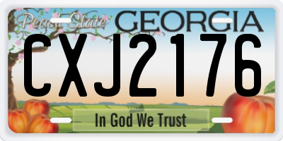 GA license plate CXJ2176