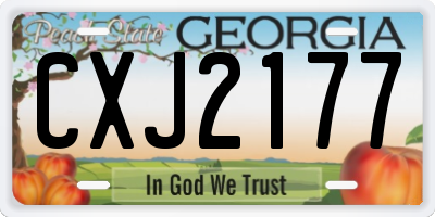 GA license plate CXJ2177