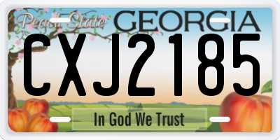 GA license plate CXJ2185