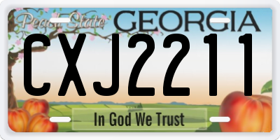 GA license plate CXJ2211