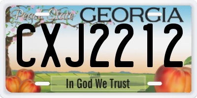GA license plate CXJ2212