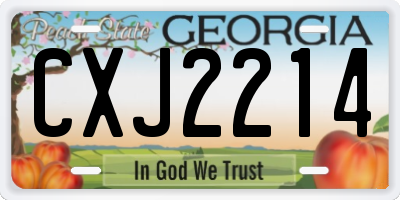 GA license plate CXJ2214