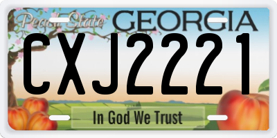 GA license plate CXJ2221
