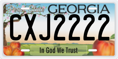 GA license plate CXJ2222