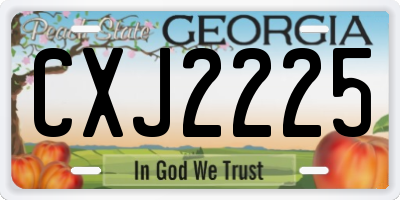 GA license plate CXJ2225
