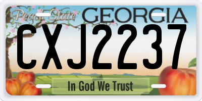 GA license plate CXJ2237