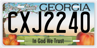 GA license plate CXJ2240