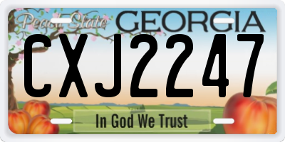 GA license plate CXJ2247