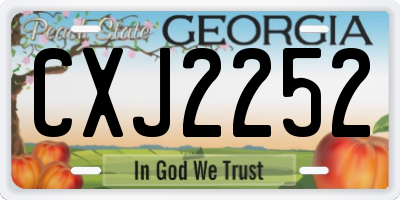 GA license plate CXJ2252