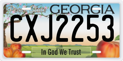 GA license plate CXJ2253