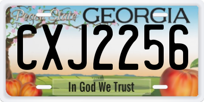 GA license plate CXJ2256