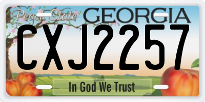 GA license plate CXJ2257