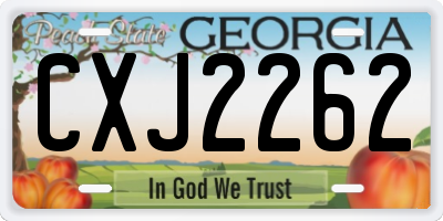 GA license plate CXJ2262