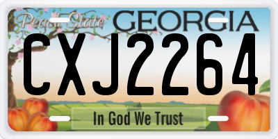 GA license plate CXJ2264
