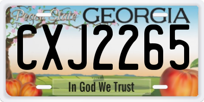 GA license plate CXJ2265